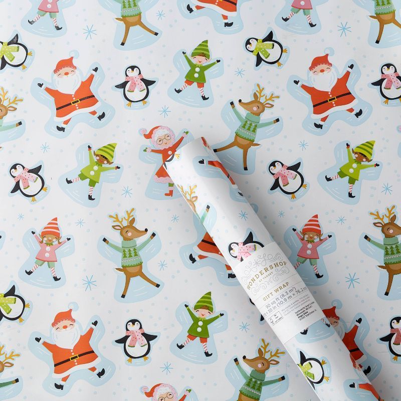 90 sq ft Characters Snow Angels Gift Wrap - Wondershop&#8482; | Target