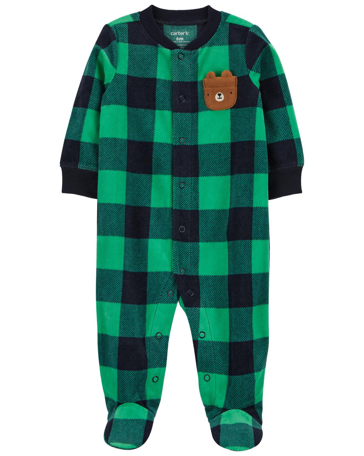 Navy Baby Bear Snap-Up Fleece Sleep & Play Pajamas | carters.com | Carter's