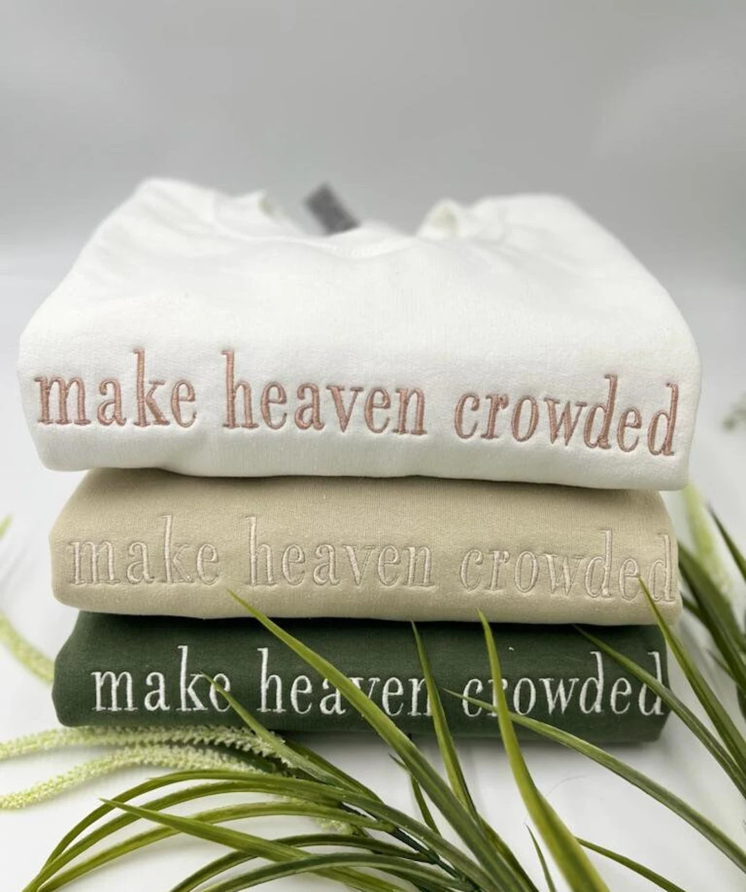 Embroidered Make Heaven Crowded Sweatshirt and Hoodie - Etsy | Etsy (US)