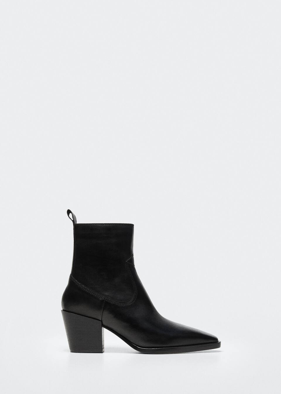 Heel leather ankle boot | MANGO (US)