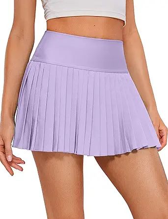 CRZ YOGA Women's High Waisted Pleated Tennis Skirts with Pockets Tummy Control Casual Liner Skort... | Amazon (US)