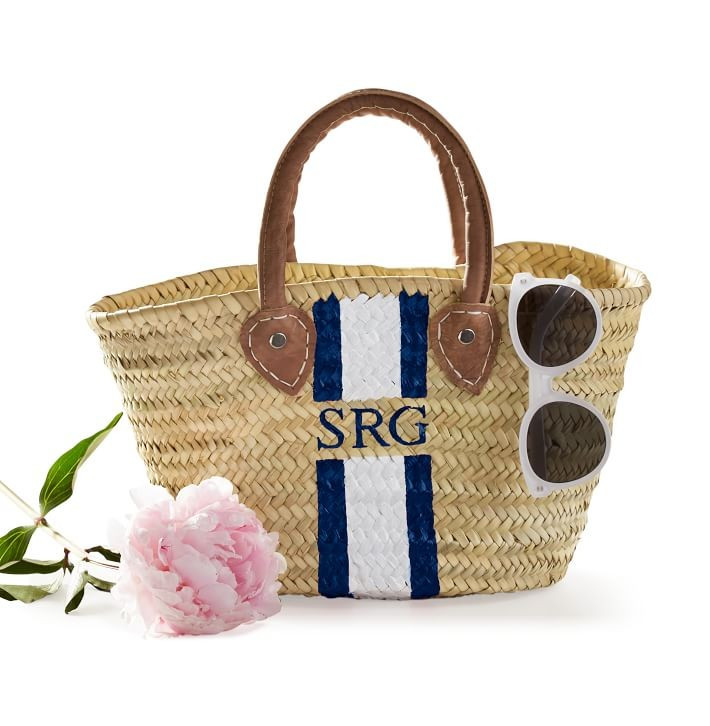 Hand-Painted Straw Beach Bag | Mark and Graham