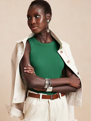 Ribbed Racer Tank | Banana Republic Factory