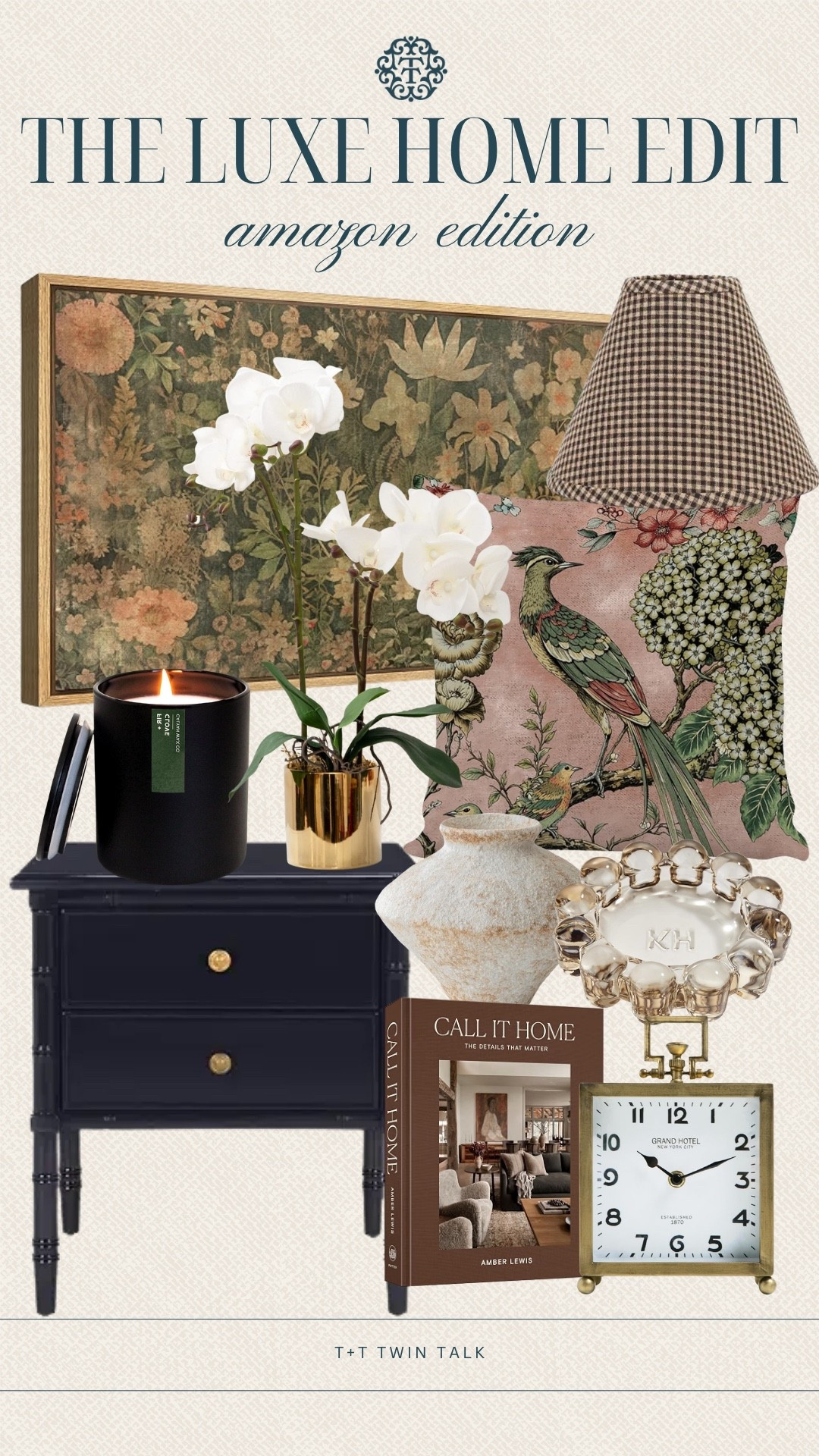 The prettiest little Amazon home refresh! ✨ We’re loving this moodier take on classic decor with botanical artwork, rich navy furniture, patterned accents, and touches of antique gold. These are the kinds of pieces that make a space feel thoughtfully styled, timeless, and full of character!

#LTKHome #LTKSeasonal #AmazonHome #DesignerInspiredDecor #HomeDecorInspo