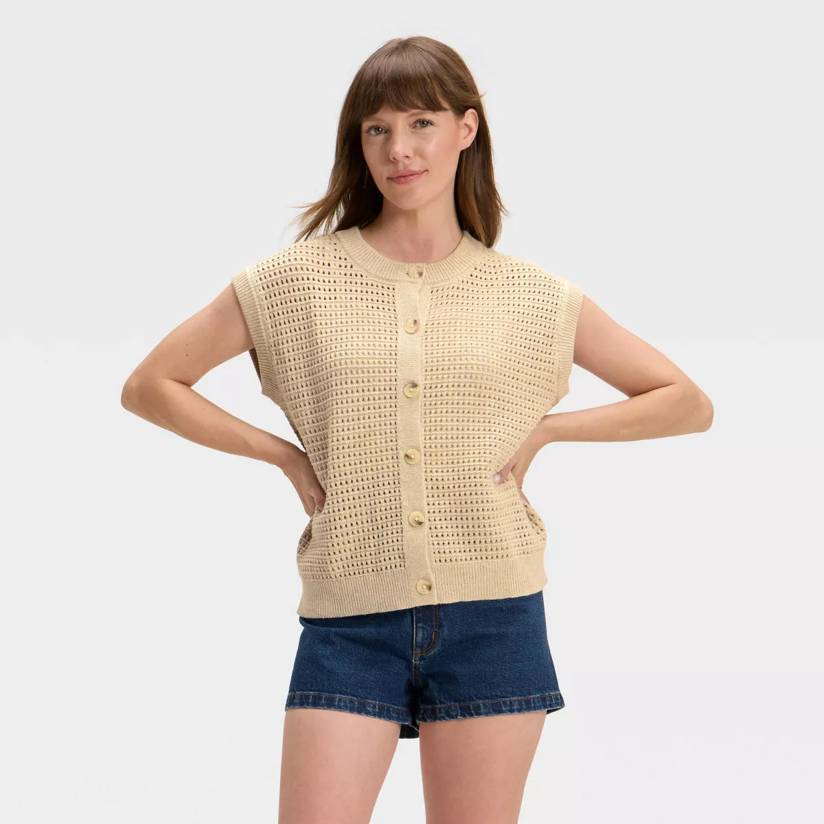 Women's Pointelle Sweater Vest - Universal Thread™ | Target