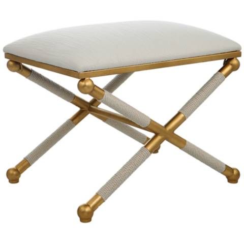 Uttermost Socialite 20.25" High White Small Bench - #161Y4 | Lamps Plus | Lamps Plus