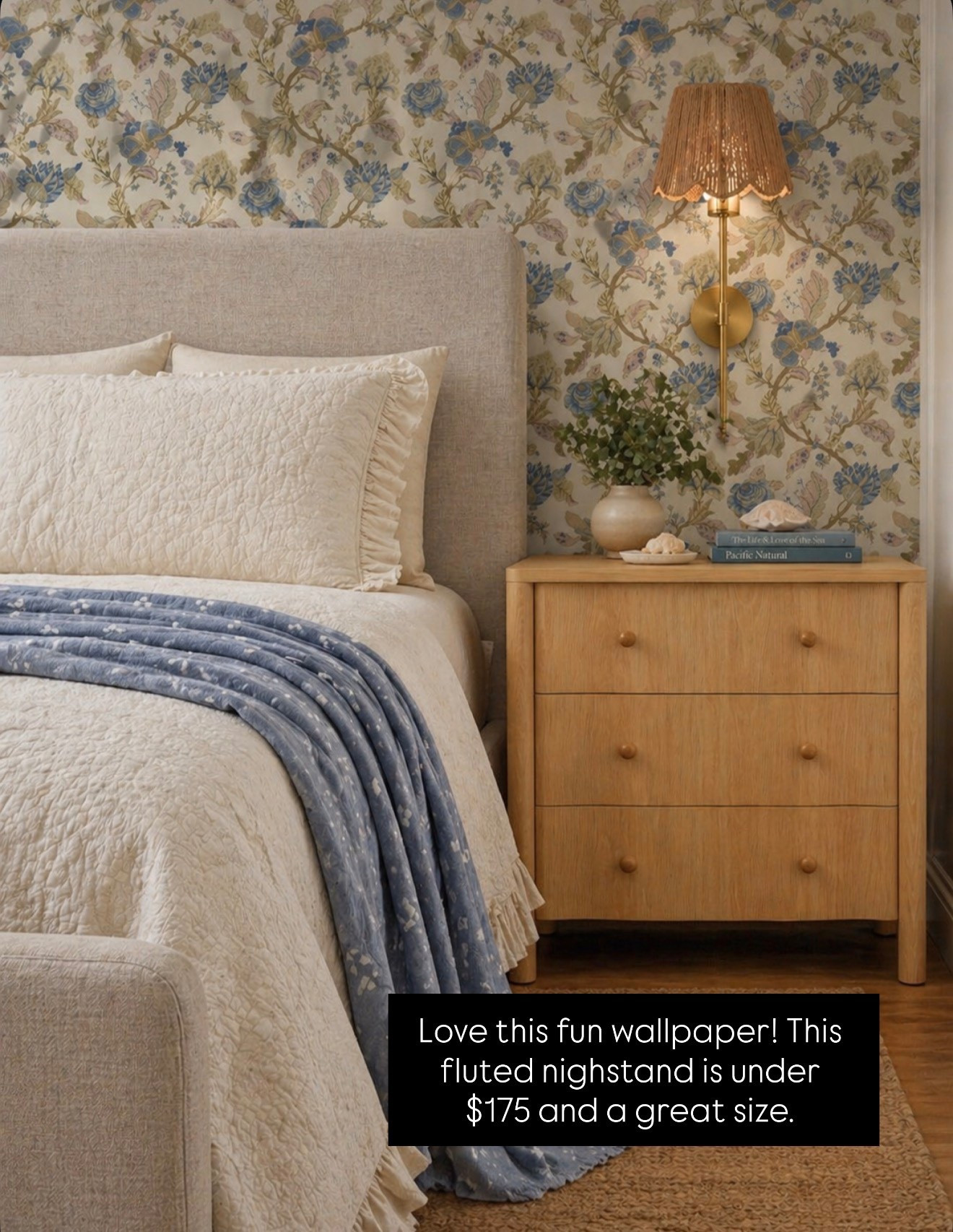 This nightstand looks so pretty paired with this wallpaper 😍

#LTKHome