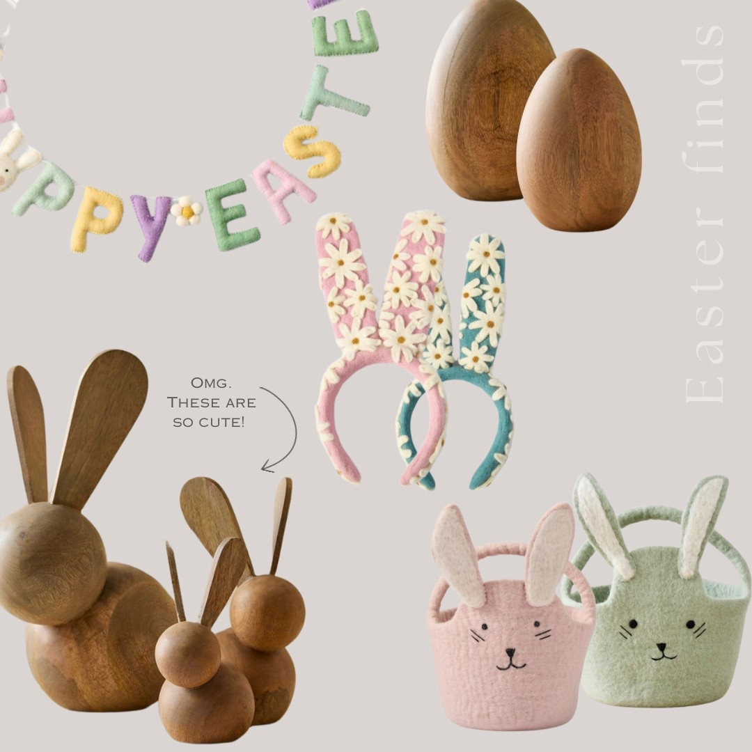 Easter finds! 🐣


Easter baskets, bunny decor, spring decor, home decor, Easter egg decor, Easter garland, kids spring decor, bunny ears, kids decor 



#westelm 

#LTKHome #LTKKids #LTKSeasonal