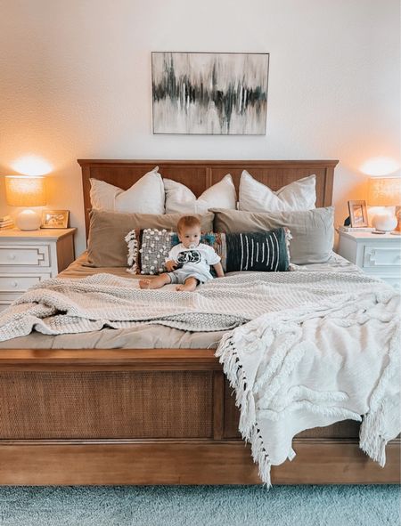 Imagine being as comfy as Silas right now lol. Here are updated links of our bedding! We’ve had this duvet set for a while so this exact color isn’t available anymore but I linked some similar options. I recently added these euro shams that are amazing dupes for the pricey Parachute ones. #home #bedding

#LTKstyletip #LTKhome #LTKunder100
