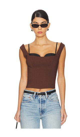 LPA Kenley Top in Brown. - size S | Revolve Clothing (Global)