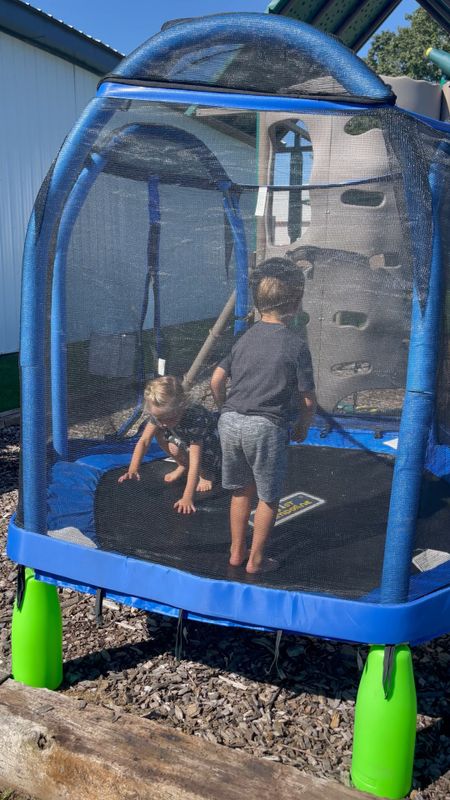 Indoor/outdoor trampoline on SALE! Save $72!!! Kids activities!! Safety net & trampoline 

#LTKsalealert #LTKunder100 #LTKkids
