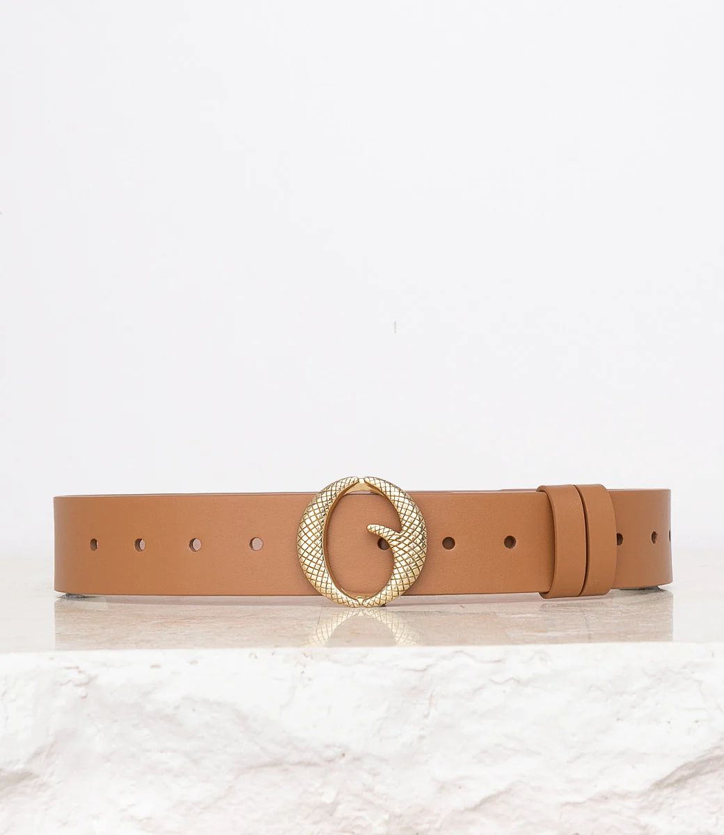 Medium Brass & Light Tan Belt | Clinch Belts