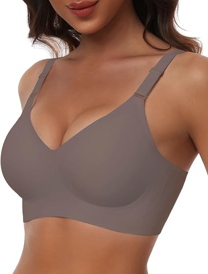 HORISUN Wireless Push Up Full Coverage Bra for Women Seamless Bras with Soft Support Comfort T Sh... | Amazon (UK)