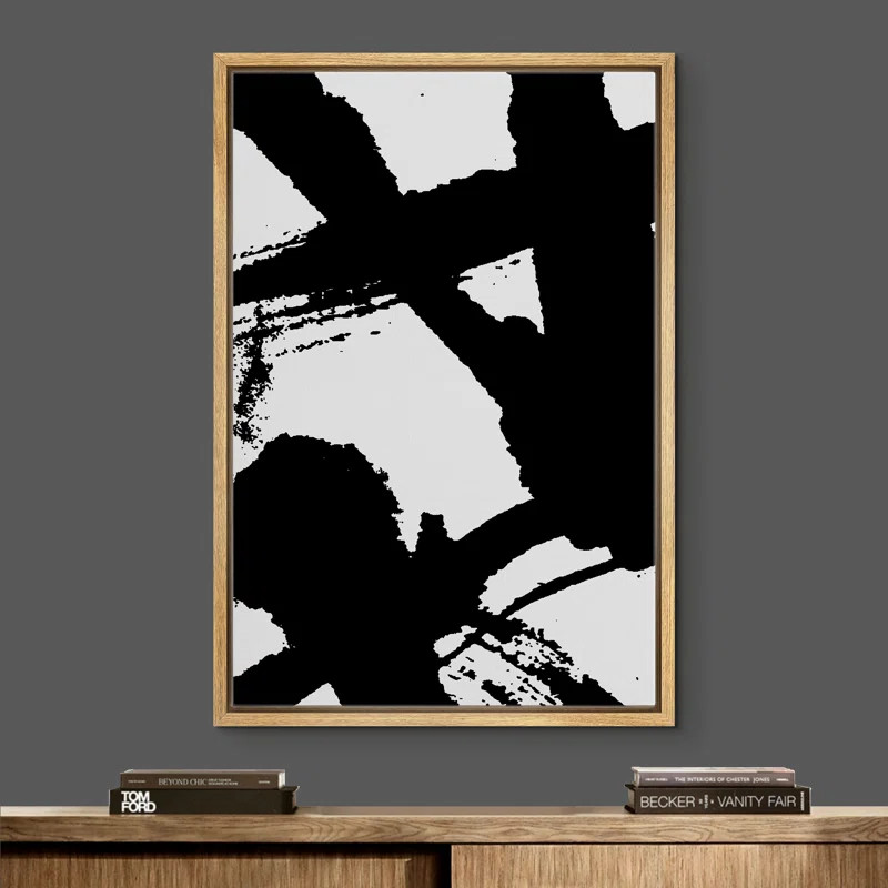 " Dark Intersecting Paint Strokes " on Canvas | Wayfair North America