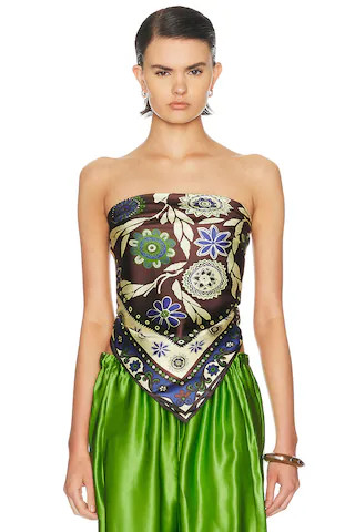 Jasper Silk Scarf Top | FWRD 