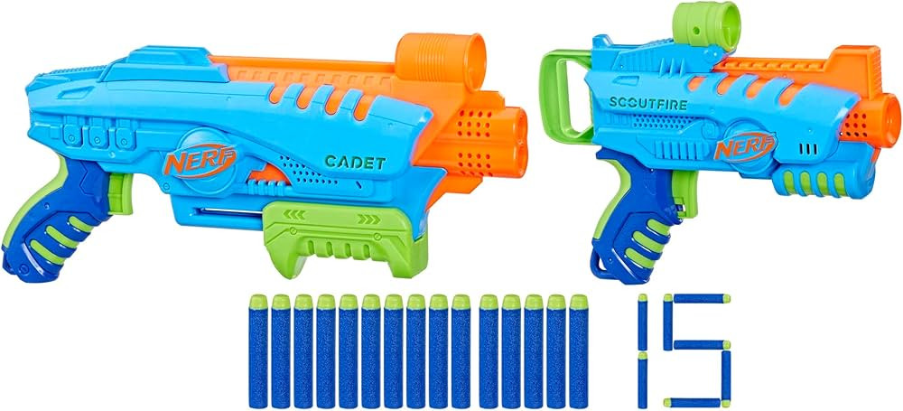 NERF Elite Junior Ultimate Starter Set, 2 Easy Play Blasters, 15 Darts for Kids Outdoor Games, Ag... | Amazon (US)