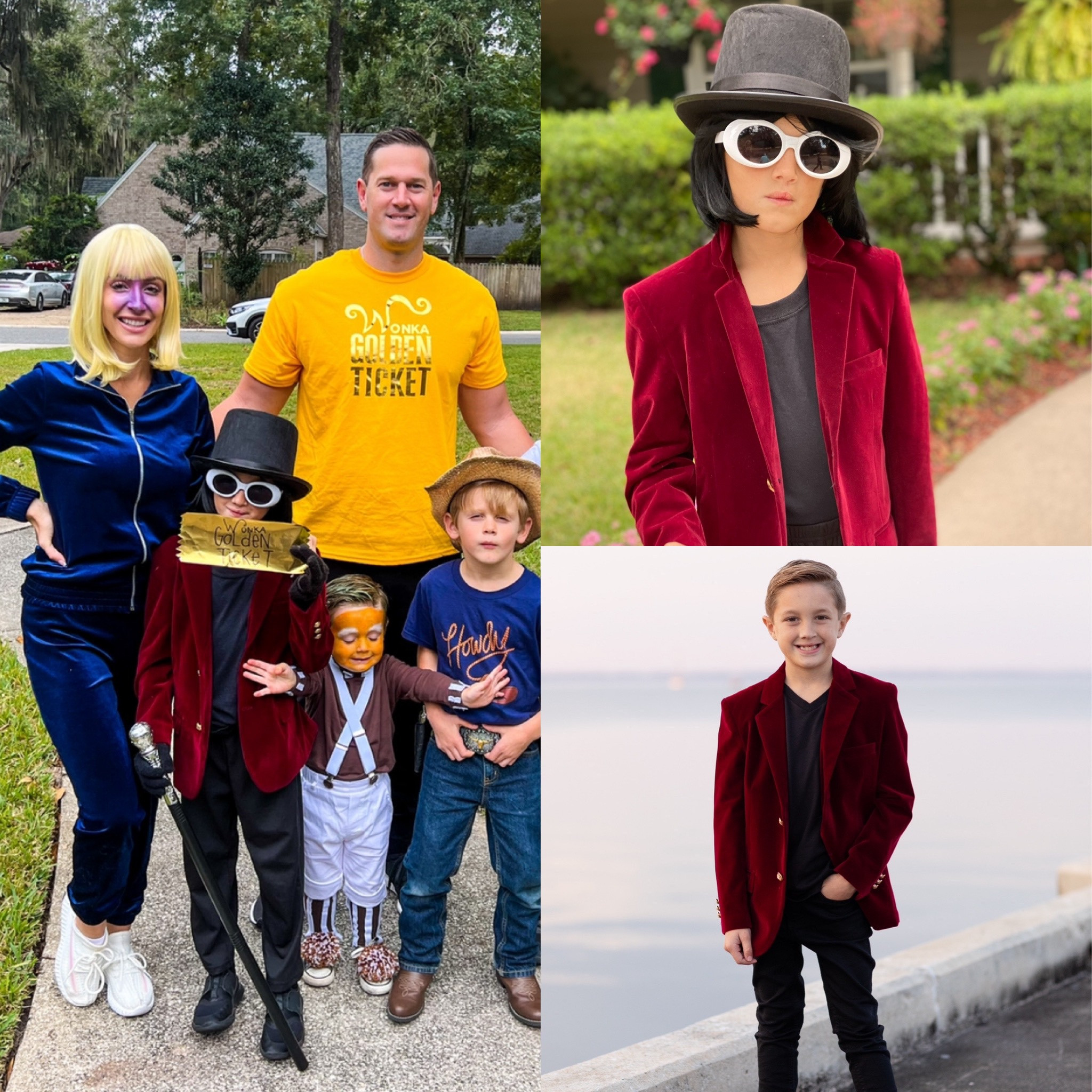 Gavin wore this velvet blazer for his Willy Wonka costume AND his Christmas pictures 🤣 #momwin. 
Halloween costume ideas. Family Halloween costume ideas. 

#LTKfamily #LTKHalloween #LTKkids