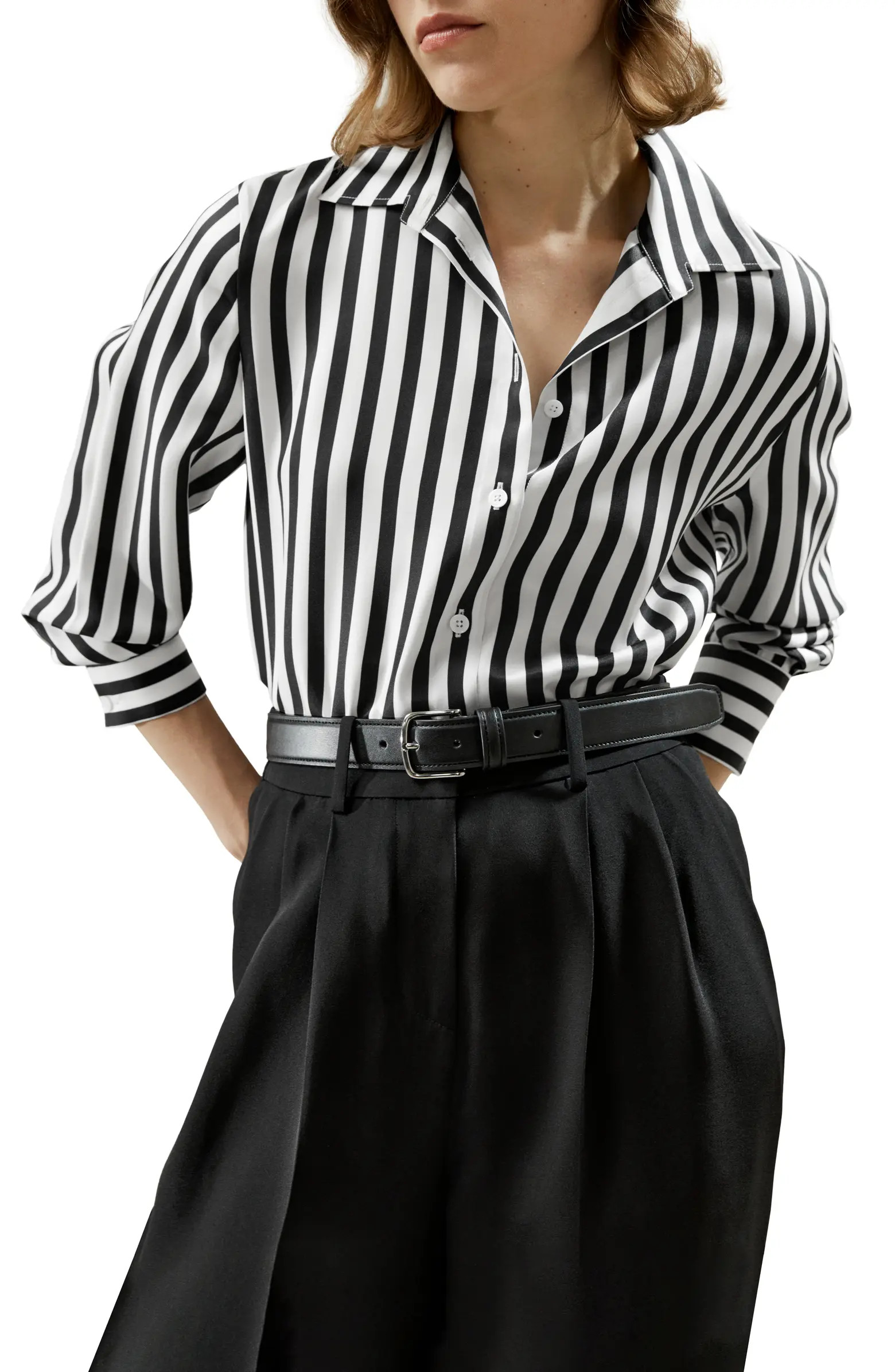 The Amalfi Stripe Silk Shirt | Nordstrom