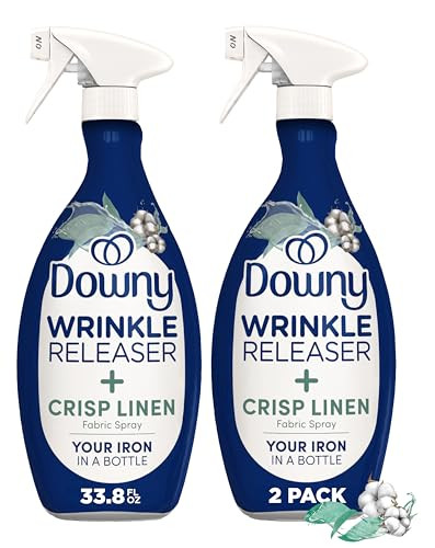 Downy Wrinkle Releaser Spray, All In One Formula, Removes Wrinkles, Static and Odor Eliminator, Crisp Linen Scent, 33.8 Fl Oz, Pack of 2 (Packaging May Vary) | Amazon (US)