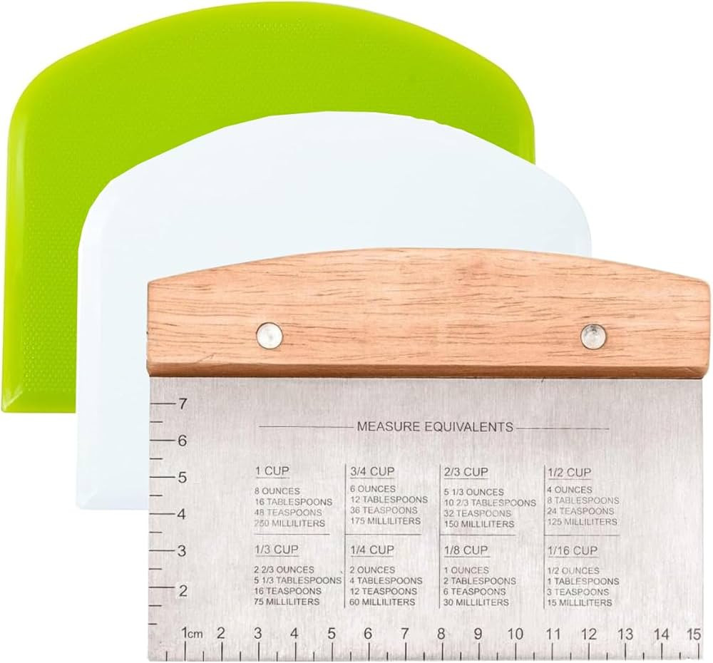 Premium Stainless Steel Dough Cutter and Scraper - Versatile Kitchen Utensil for Bread, Pizza, an... | Amazon (US)