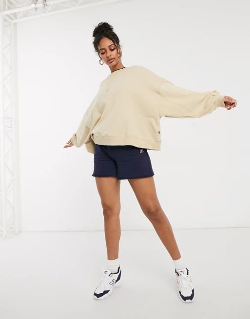 Russell Athletic oversized sweatshirt in beige | ASOS US