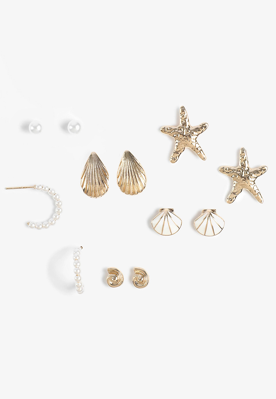 6 Pack Seaside Dream Gold Earring Set | Maurices