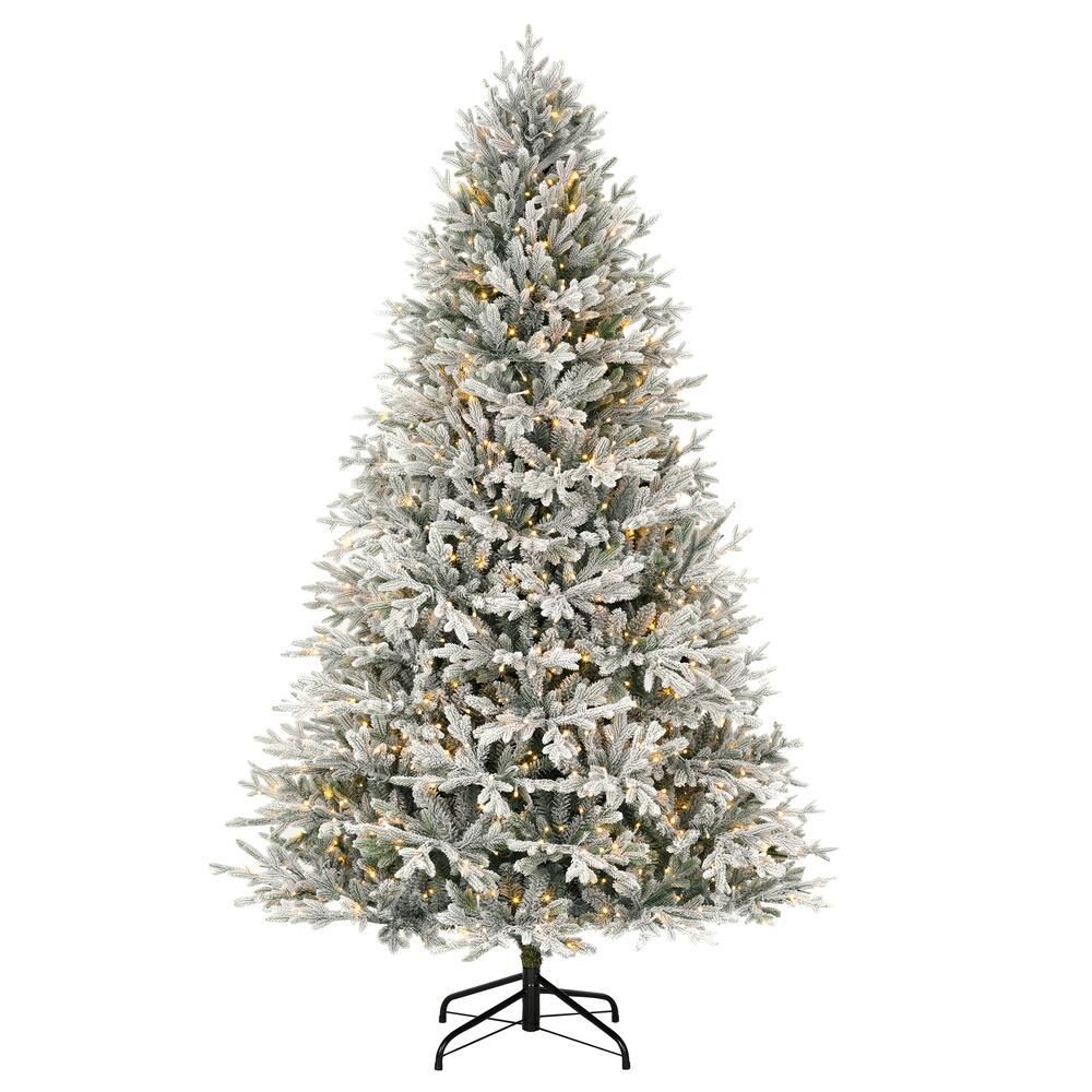 Home Decorators Collection 7.5 ft Kenwood Frasier Fir Flocked LED Pre-Lit Artificial Christmas Tr... | The Home Depot