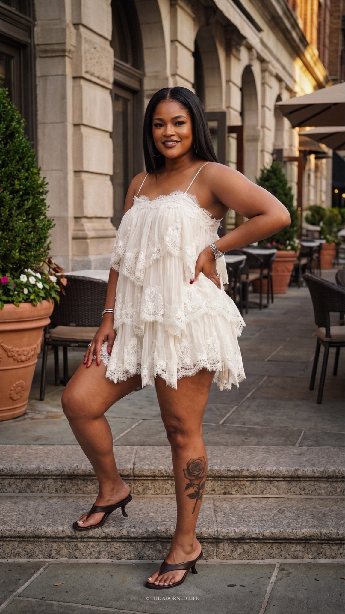 The cream lace mini that works for every "yes" on on your summer calendar — date nights, engagement dinners, rehearsal dinners, bridal showers, gallery openings, birthday nights, girls’ night, Sunday brunch that turns into something better!

Tiered lace, delicate straps, easy silhouette. Dress it down with a brown thong sandal or up with a gold clutch and heels.

Opportunity favors the prepared — and so does a closet with this dress in it!

Shop the look!

#LTKOver40 #LTKgrwm #LTKootd