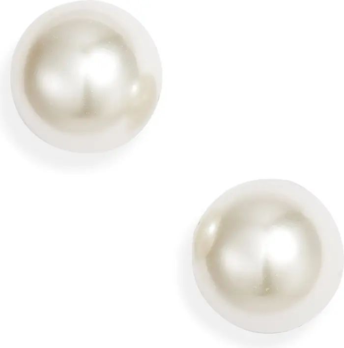 Open Edit Jumbo Imitation Pearl Stud Earrings | Nordstrom | Nordstrom