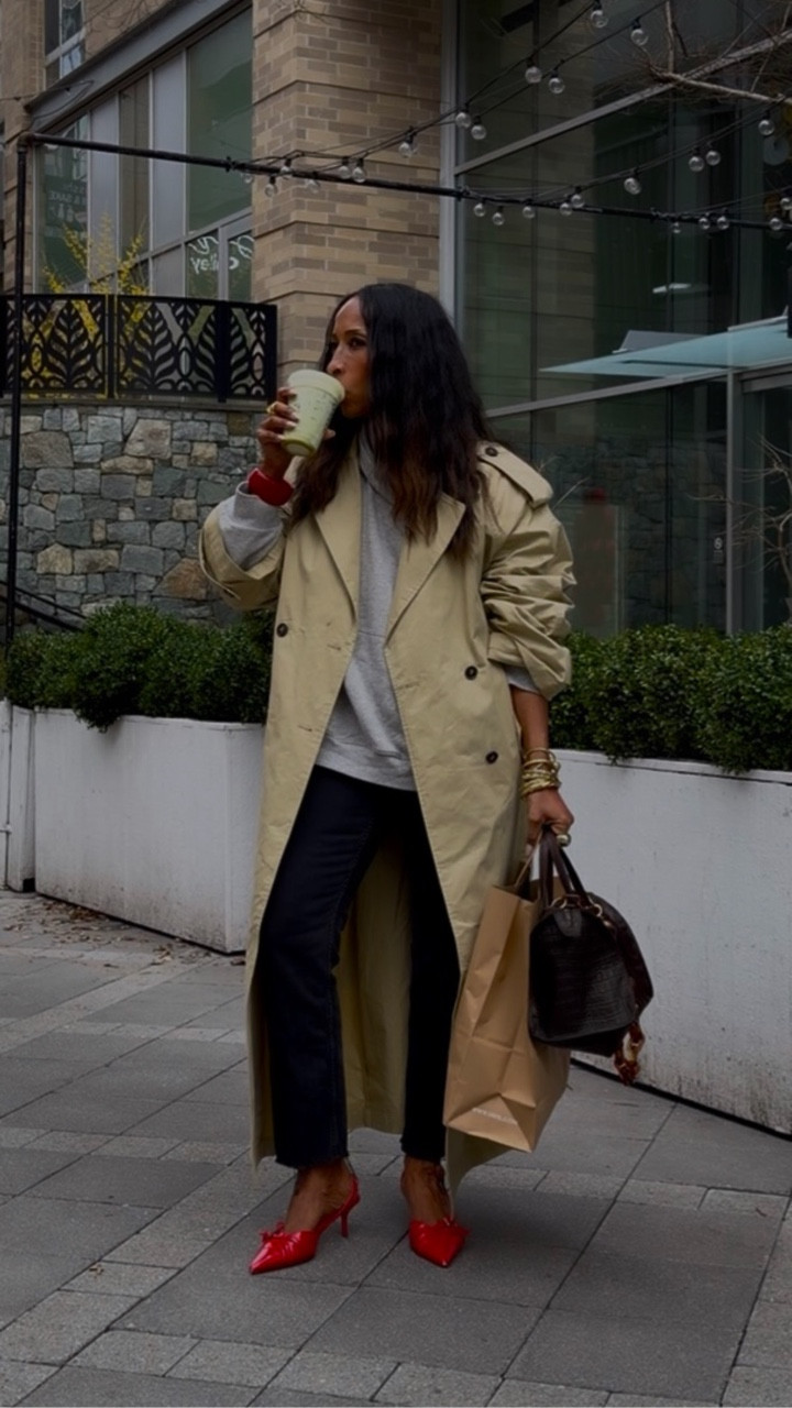 My love for sweatshirts runs deep, but I especially love when they have a little personality. This off the shoulder one adds just enough edge to make the whole look feel playful. I styled it with slim ankle jeans, bold red kitten heels, and a trench, and suddenly a casual piece turns into a fun outfit.

how to style a sweatshirt, off shoulder sweatshirt outfit idea, sweatshirt outfit with heels, casual outfit styling idea, everyday outfit inspiration

#oakandfort 

#LTKmomlife #LTKgrwm #LTKootd