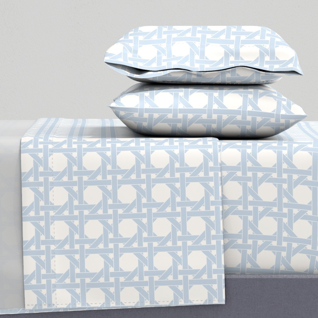 Geometric Cane Weave - Soft Light Blue - Medium Sheet Set | Spoonflower | Spoonflower