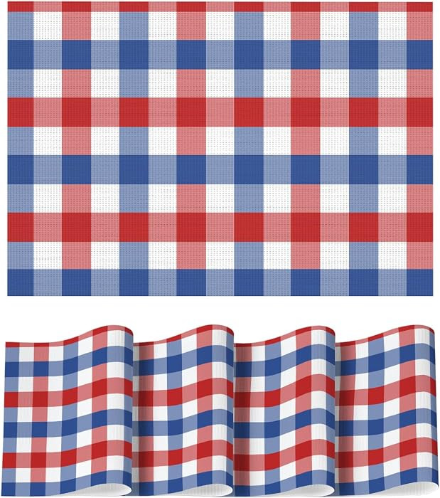 Artoid Mode Buffalo Plaid Vinyl Placemats Set of 4, 12x18 Inch Washable Non-Slip Heat Resistant P... | Amazon (US)