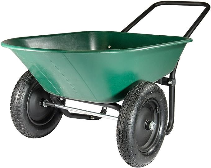 Marathon Yard Rover – 2 Tire Wheelbarrow Garden Cart - Green/Black | Amazon (US)