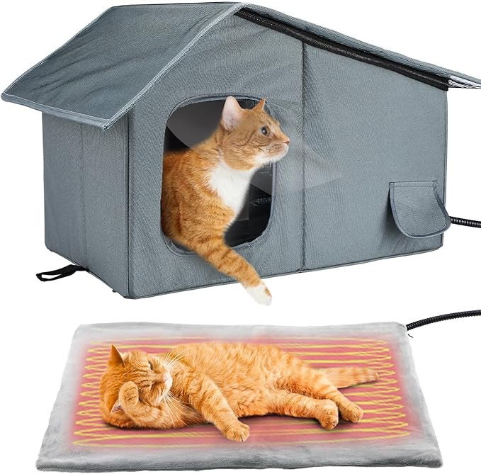 Weatherproof Heated Cat Houses for Outdoor Cats - Insulated Cat Shelter for Winter with Thermosta... | Amazon (US)