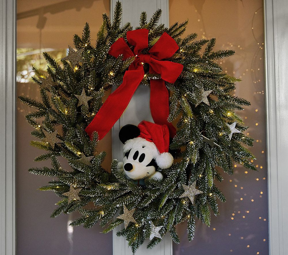 Disney Mickey Mouse Light Up Christmas Wreath | Pottery Barn Kids