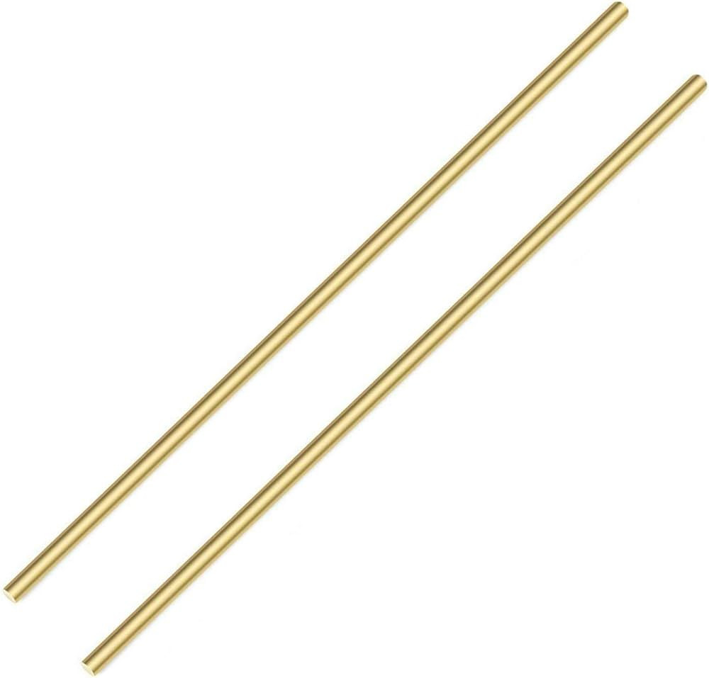 PGCOKO Brass Solid Round Rod Lathe Bar Stock, 3/8 inch in Diameter 14 inch in Length (2 PCS) | Amazon (US)