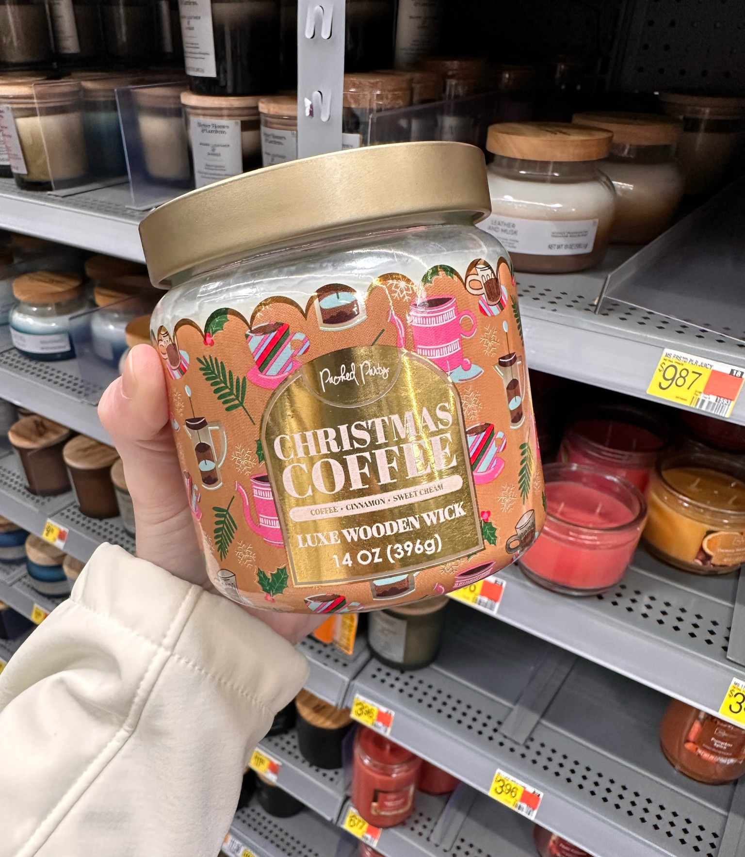 Christmas Coffee candle found at Walmart smells just liked fresh brewed coffee! 

#LTKHoliday #LTKFindsUnder50 #LTKHome