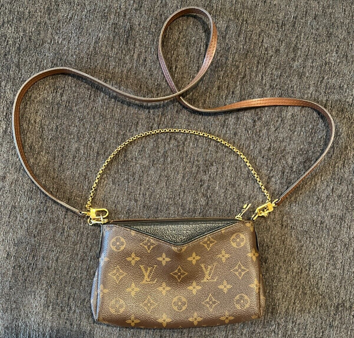 Louis Vuitton Pallas Clutch Brown Monogram Canvas Crossbody Bag Authentic!  | eBay | eBay US