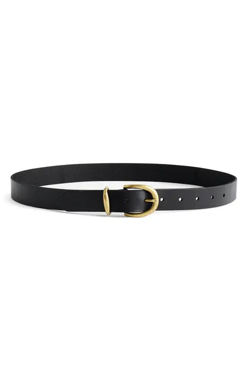 Madewell Classic Leather Belt in True Black at Nordstrom, Size Medium | Nordstrom