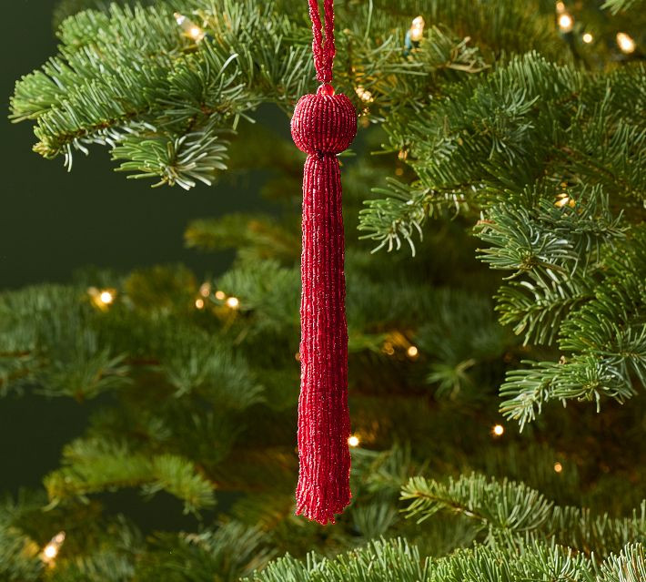 Red Beaded Tassel Ornament | Pottery Barn (US)