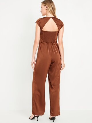 Fit & Flare Satin Jumpsuit | Old Navy (US)