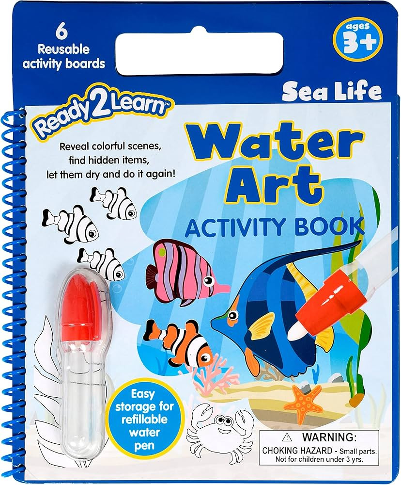 READY 2 LEARN Water Art Activity Book - Sea Life - 6 Activities - Color Scenes with Water - No Me... | Amazon (US)