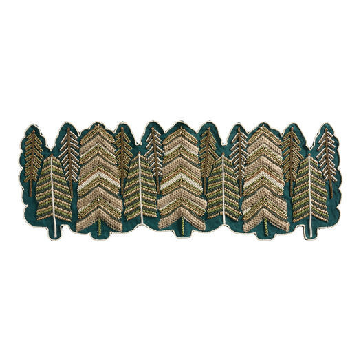 Pine Green Tree Embroidered Beaded Table Runner by World Market | World Market