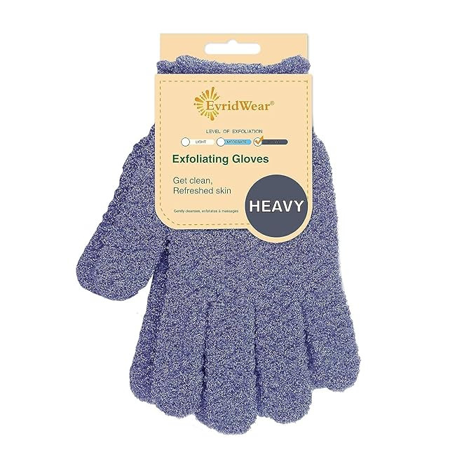Evridwear Exfoliating Dual Texture Bath Gloves for Shower, Spa, Massage and Body Scrubs, Dead Ski... | Amazon (US)