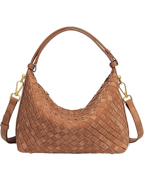 Women's Suede Woven Bag Shoulder Tote Purse Retro Crossbody Handbag Clutch Woven Tote Bag Slouchy... | Amazon (US)