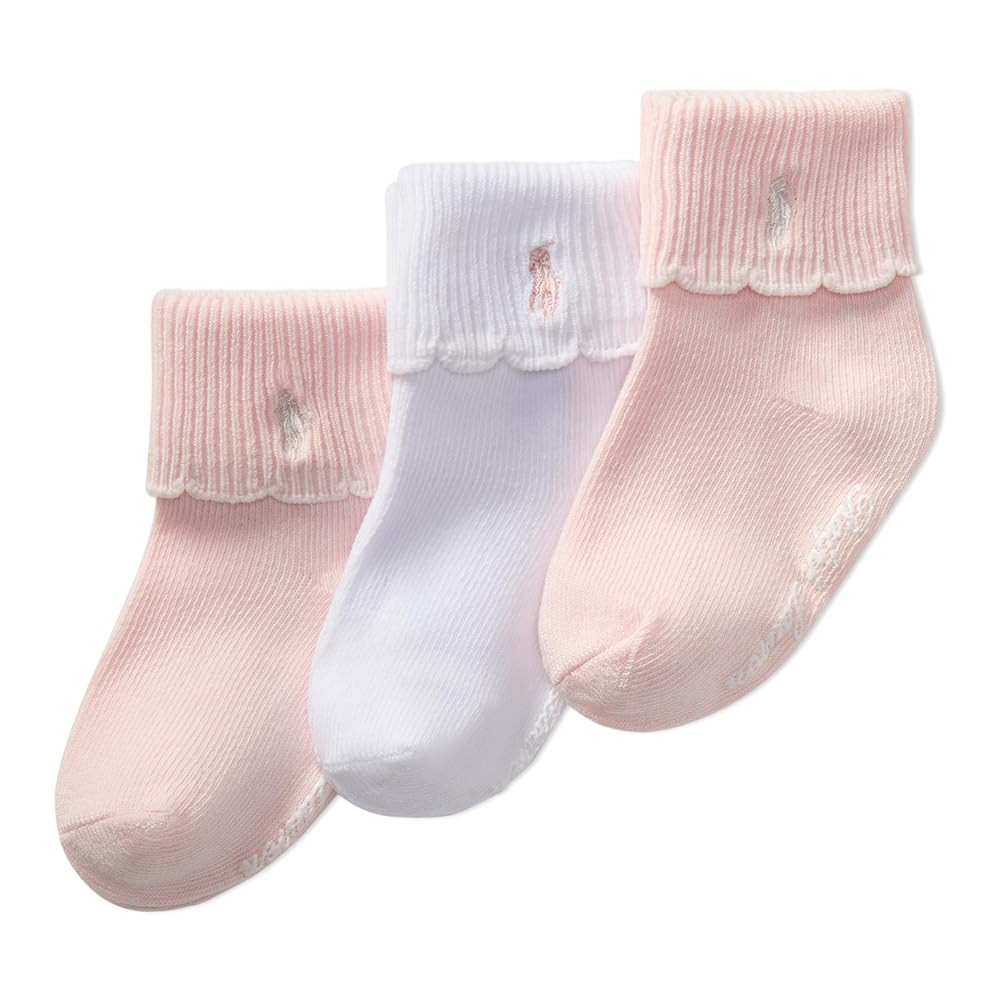 Polo Ralph Lauren Girls' Baby Scallop Turncuff Sock | Amazon (US)