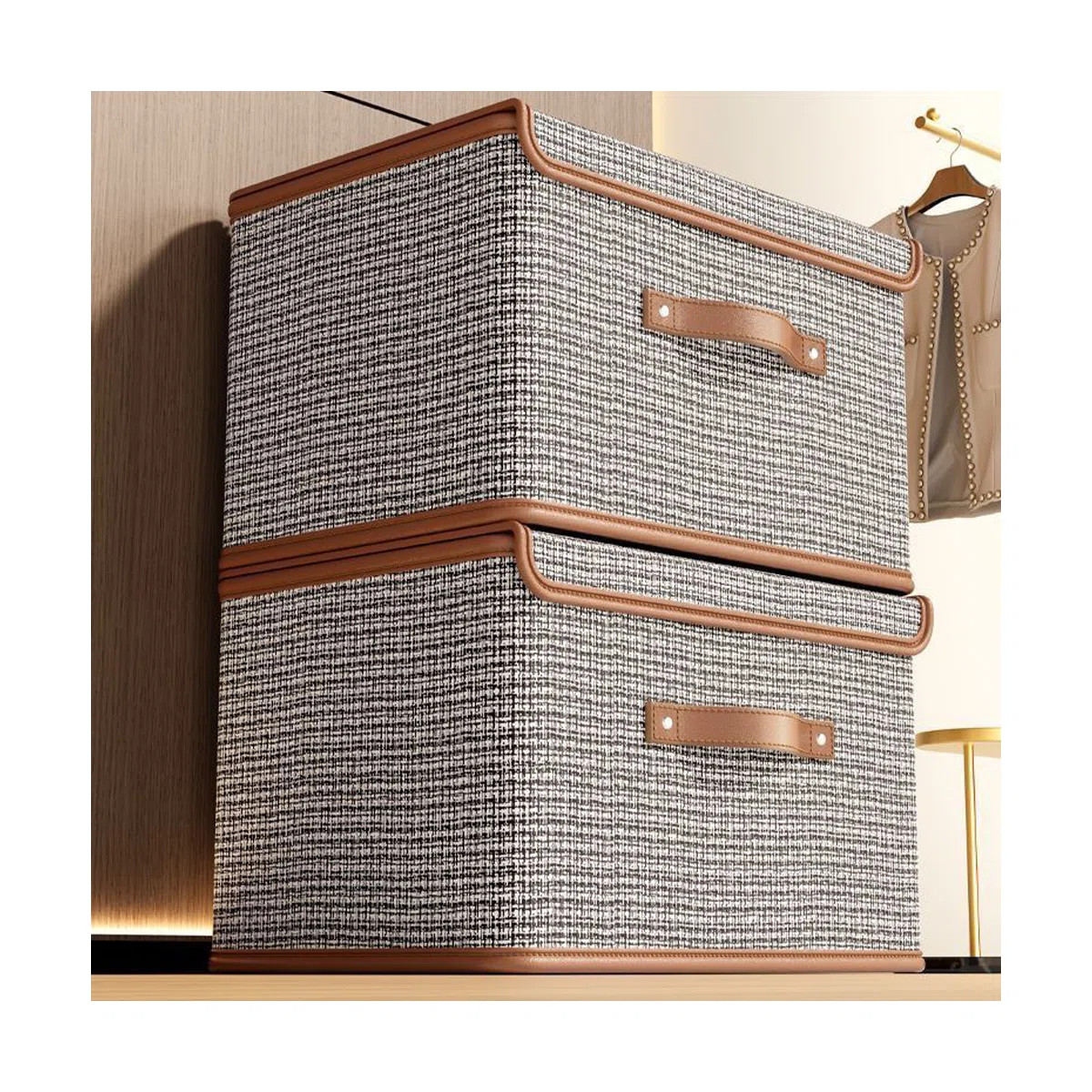 2 PCS Storage Bins with Lids, Collapsible Closet Organizer Container, Fabric Organizer Box with H... | Wayfair North America