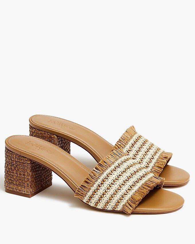 Faux-raffia heeled sandals | J.Crew Factory