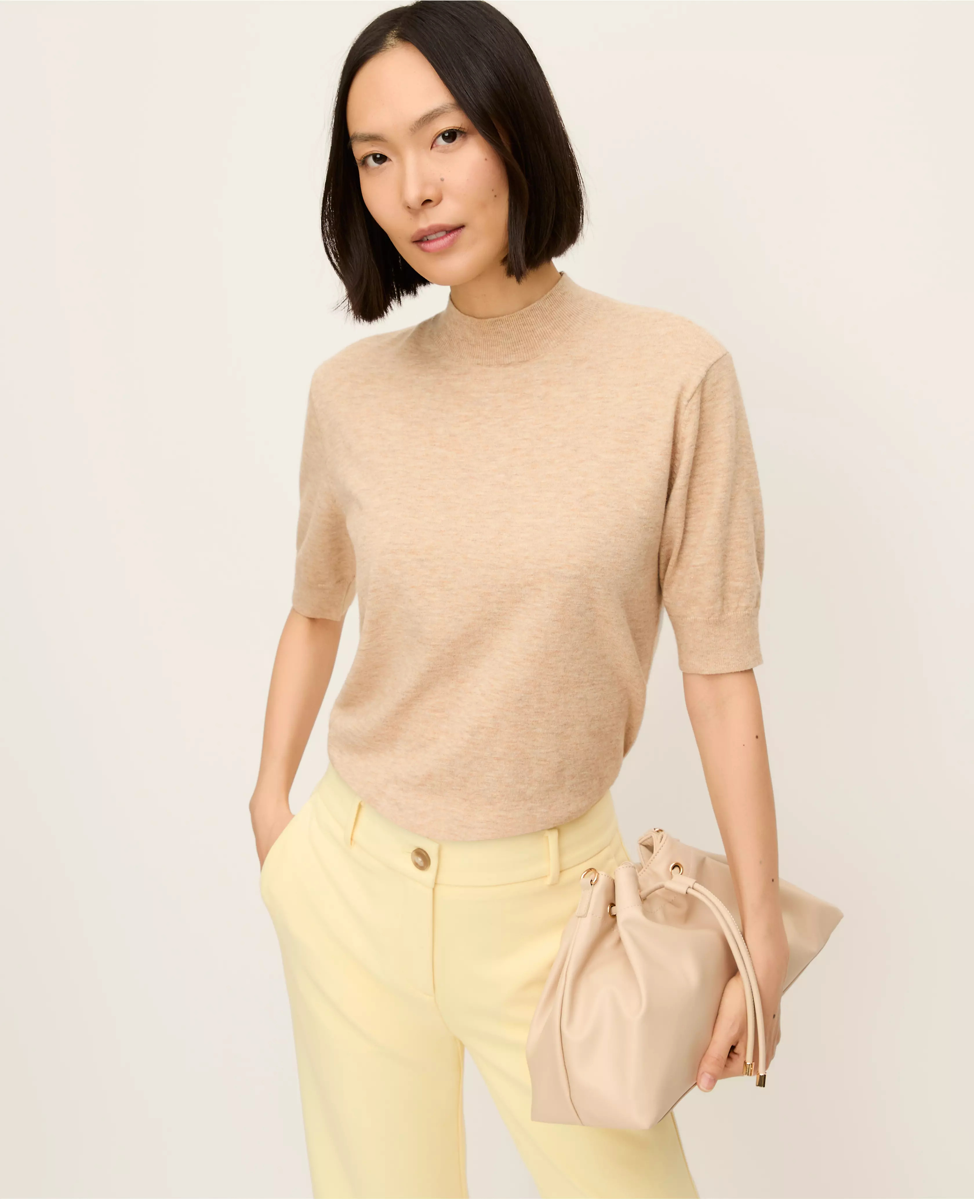 Mock Neck Sweater Tee | Ann Taylor
