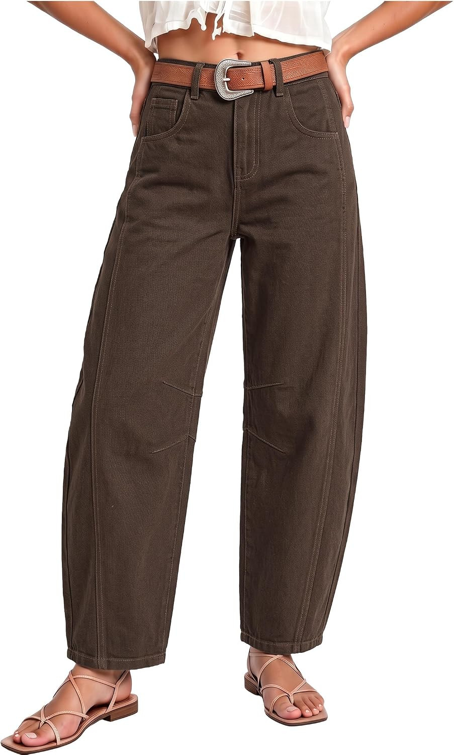 luvamia Barrel Jeans Women Trendy High Waisted Wide Leg Baggy Denim Pants | Amazon (US)